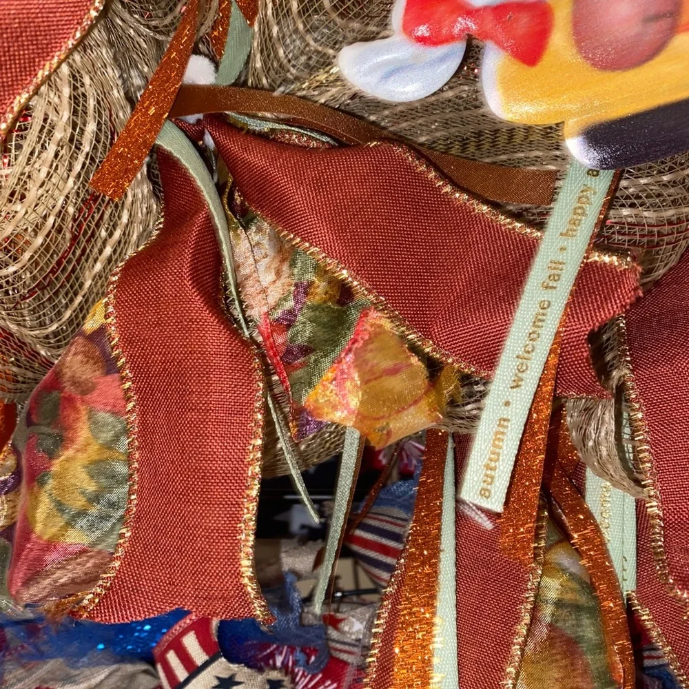 Festive Autumn Wreath with Gnome Accent